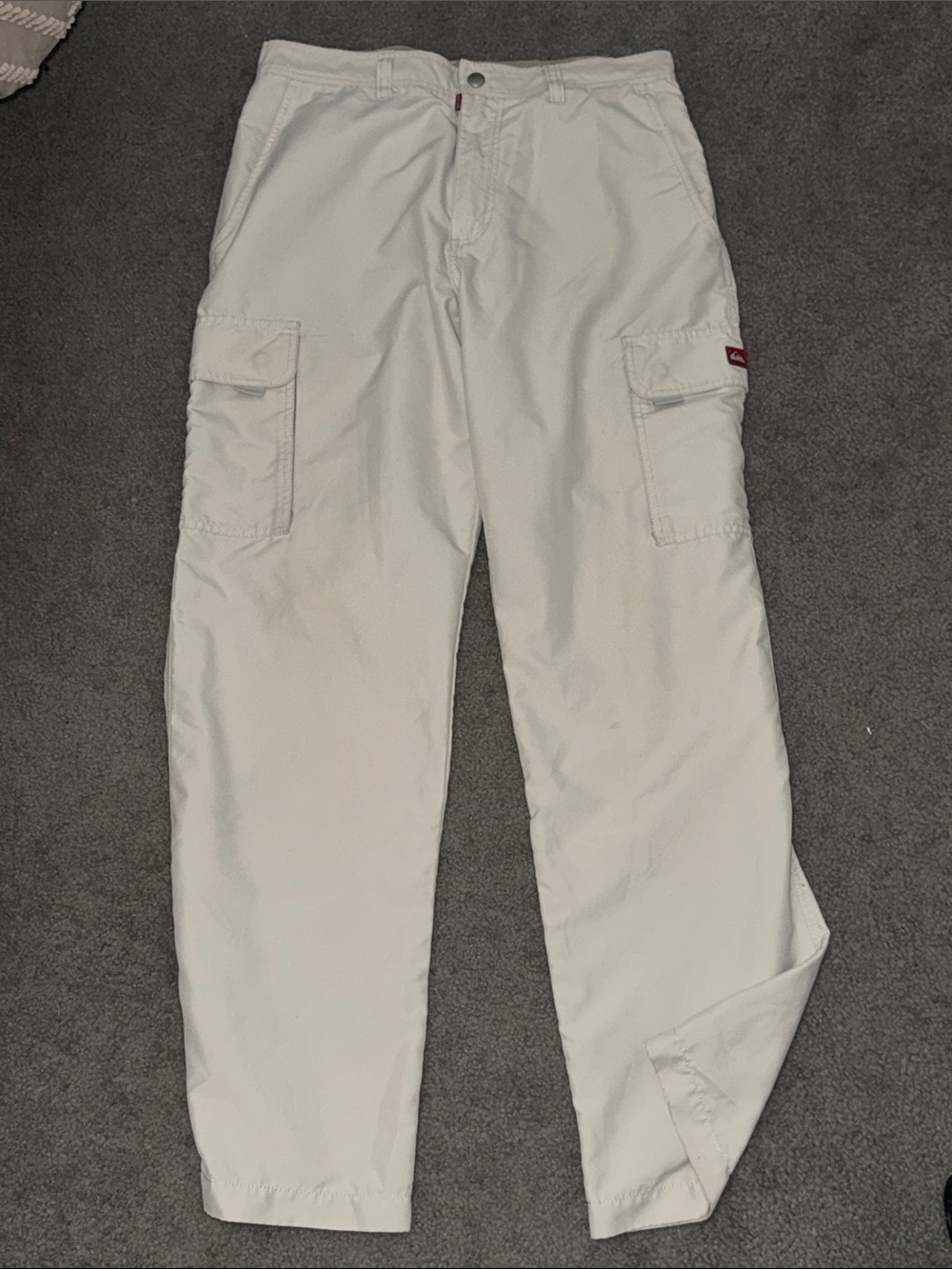 Quiksilver pale beige Men's Cargo Pants with Side Pockets